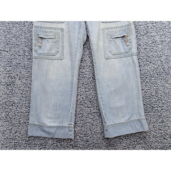 Old Navy Y2K Revival Capris Size 4 Low Rise Light Wash Straight Leg Retro Blue - Picture 4 of 14